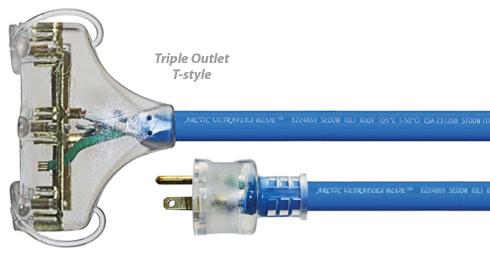 Arctic Ultraflex Blue T-Style Triple Outlet Extension Cord