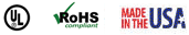 UL Listed, RoHS Compliant